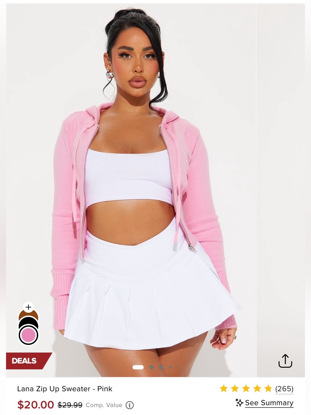 Pink Zip-Up Hoodie Sweater